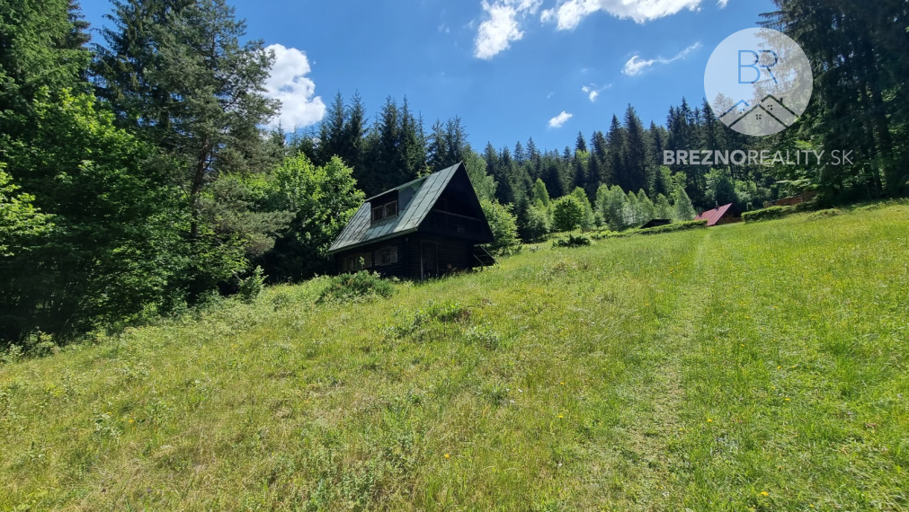 Rekreačný pozemok s drevenicou – Hronec - príroda, výhľady, polosamota
